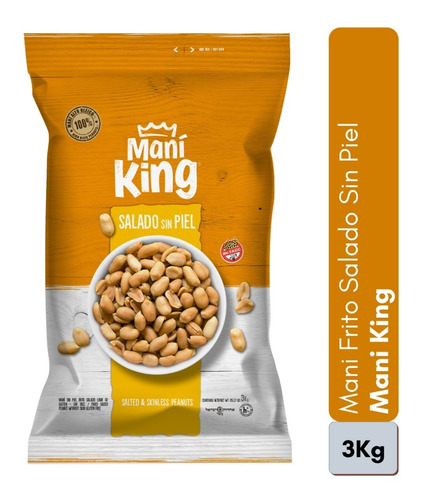 Mani Salado Sin Piel Mani King X 3kg