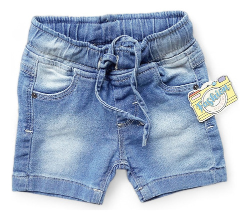 Bermuda Short Jeans Destroyed Rasgado Infantil / Bebê Menino