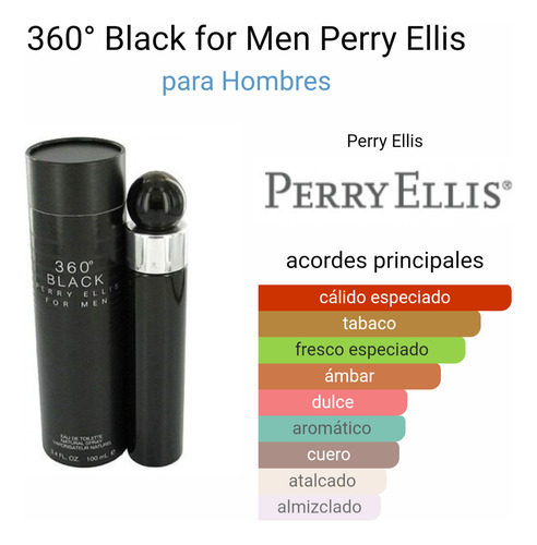 360 Perry Ellis For Men Black 3.4oz/100ml Eau De Toilette