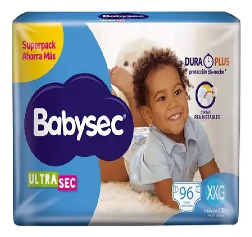 Pañales Babysec Ultra talle XXG paquete con 96 unidades