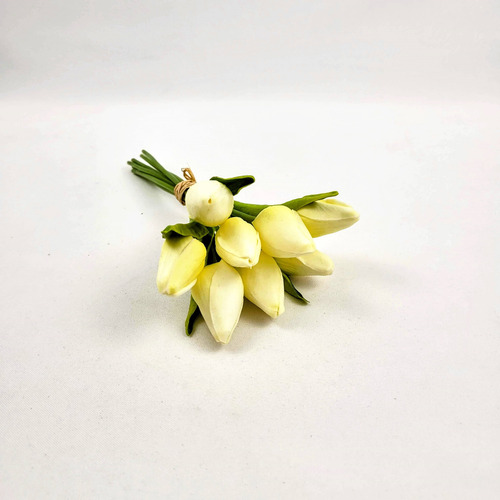 Tulipa Branca 8 Hastes 27cm Flor Planta Artificial