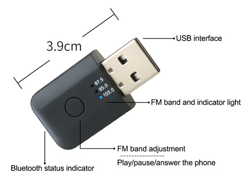 Adaptador De Áudio Automotivo Sem Fio Para Carro Transmissor