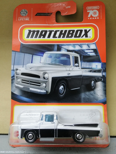 Dodge  Swepside Pickup, Escala 1/64, Matchbox, Metálico 
