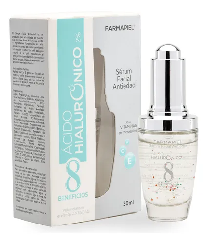 comprar Serum Antiedad Con 8 Tipos De Ácidos Hialurónicos Farmapiel 30 G con vitaminas A, C y E concentración 2% para todo tipo de piel día\u002Fnoche