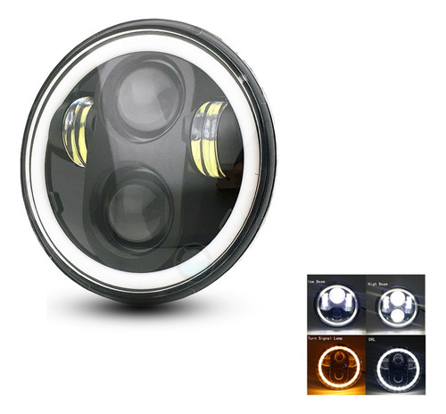 Faro Led Harley 5 3/4 Led Drl Ojos De Angel