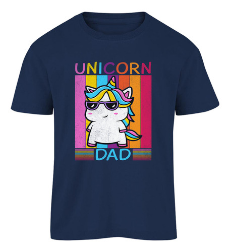 Playera Manga Corta Diseño Papá Unicornio - Unicornio Lentes