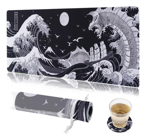 Alfombrilla De Raton Japonesa Kanagawa En Blanco Y Negro ...