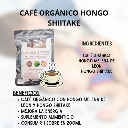 Cafe Organico 10 Sobres Antioxidante Diuretico Fibra For18