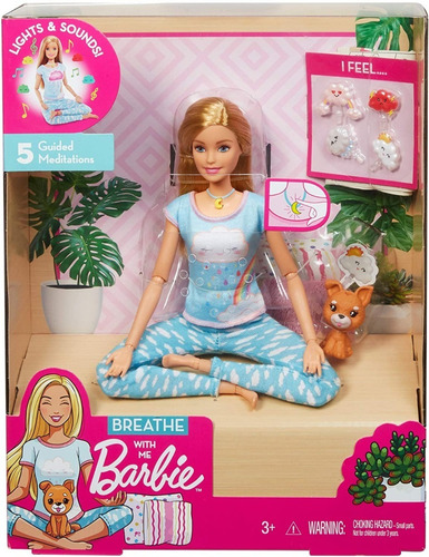 Barbie Medita Comigo Articulada Fashionista Loira Luz Som