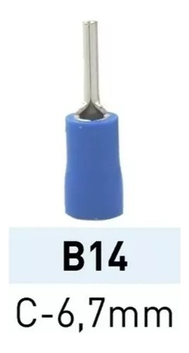 Terminal Preaislado B14 Pin 6.7mm X 100 U Lct Azul 2.5mm2
