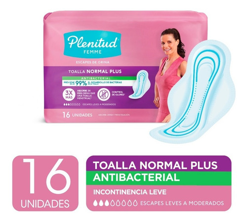 Imagen 1 de 2 de Plenitud Toalla Normal Plus Femme X 16 Unidades