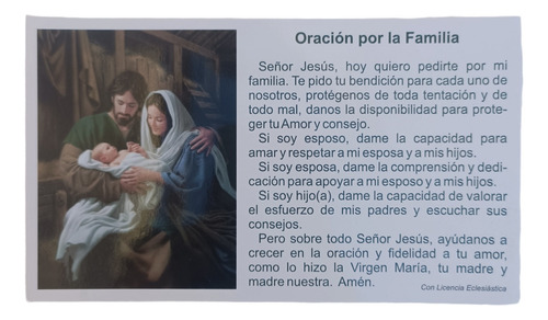 Cédula Para El Hogar Oracion Para La Familia (6pzs)