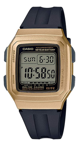 Casio F-201wam-9a Resina Band Gold Digital Watch Led Light W