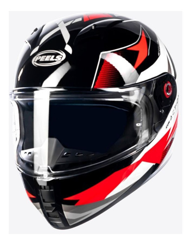 Capacete Moto Peels Icon Action Cor Preto com Branco Tamanho do capacete 62