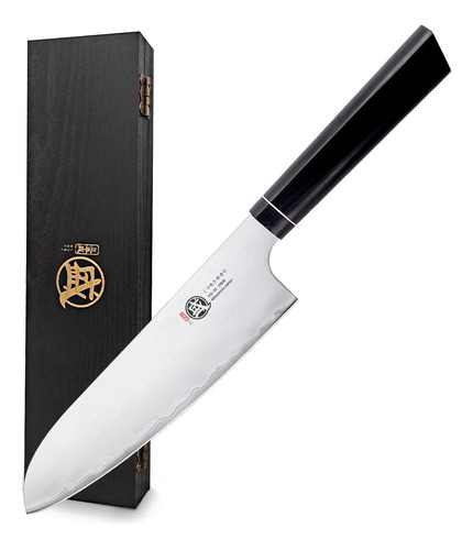 Mitsumoto Sakari Cuchillo De Cocina Santoku De 7 Pulgadas, C