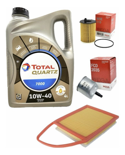 Aceite Total 7000 10w40 + 3 Filtros Citroen Berlingo 1.6 Hdi