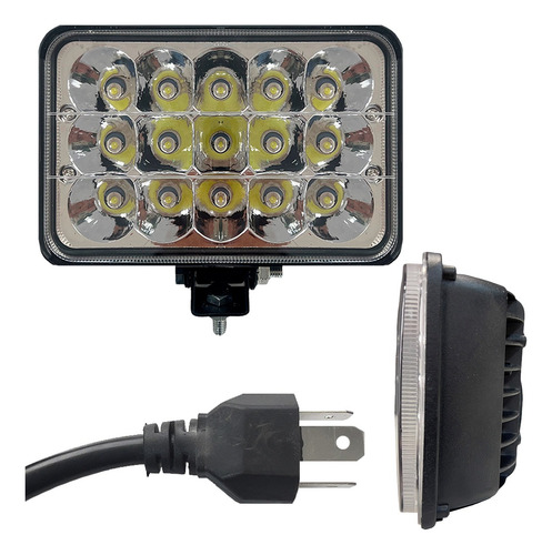 Neblinero 15 Led Auto Camión 12-60v Rectangular Blanco H4