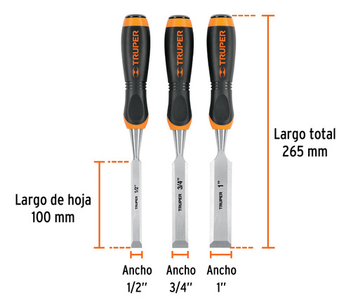 Juego De 3 Formones Truper