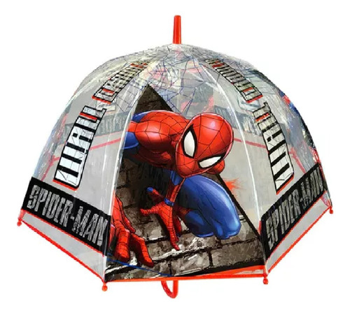 Paraguas Spiderman Lluvia Niños Impermeable Plástico