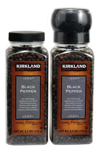 Pimienta Negra Y Molinillo Rellenable Kirkland 357g
