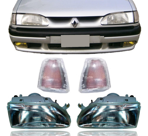 Kit X 4 Optica Renault 19 Fitam + Faros De Giro 