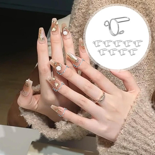 Anillo De Uñas Desmontable, Anillo Arte Uñas Ajustable Damas