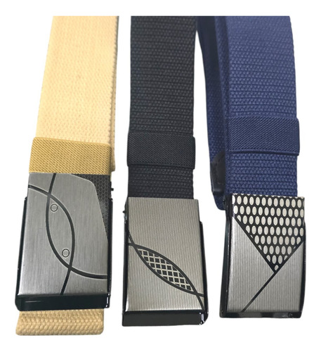 Cinturon Marinero De Hombre Hebilla Metalica Azul Oscuro Lisa M