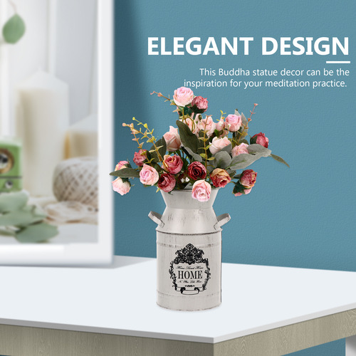 Cubo De Flores Rústico De Hojalata Con Decoración De Parterr