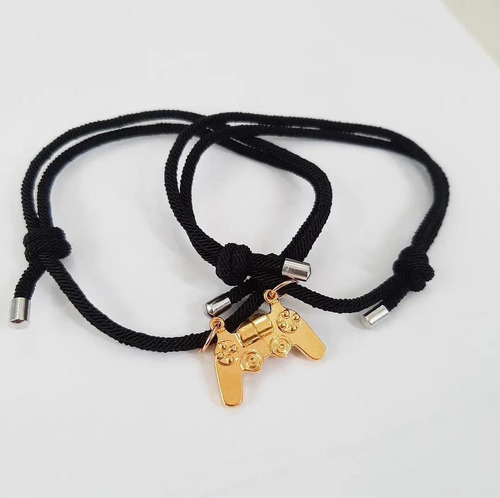 Pulsera Negra Magnética Parejas Amistad Gamer Joystick  