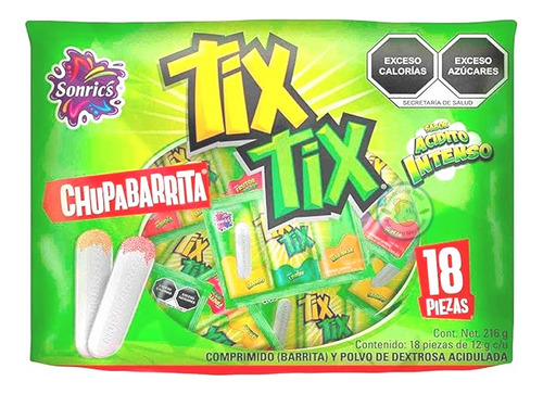 Chupa Barrita Sonric´s Tix Tix 18 Pzas