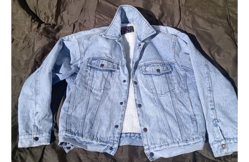 Chamarra Mezclilla Borrega Attrak Denim Vintage Azul Sherpa (Usado)