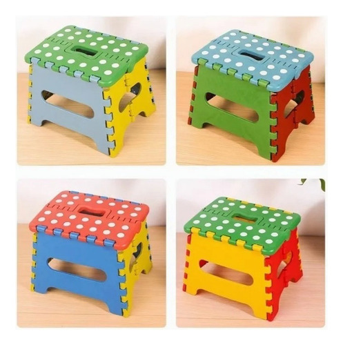 Banco Plegable Multiusos Colores Niño 100kg, Color Aleatorio