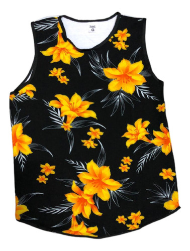 Imagem 8 de 10 de Kit 9 Regata Masculina Long Ling Florida Floral Swag