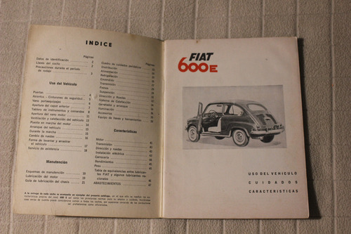 Fiat 600e 1964/5 Manual De Uso Y Manutencion (Usado)