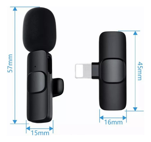 Microfone Sem Fio Duplo Lapela Bluetooth Para iPhone Android