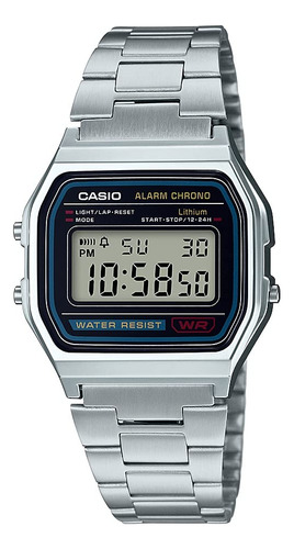 Reloj Digital De Acero Inoxidable Con Métricas Casio A158wa
