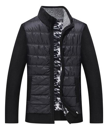 Chaqueta Tipo Suéter Con Cuello Alto Y Grueso Para Hombre, C