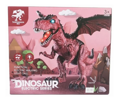 Dinosaurio T-rex Alas Luz Sonido Y Movimiento Dragon Dn15