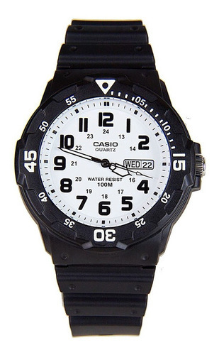 Reloj Casio Analogo Varón // Mrw-200h-7bv Color de la correa Negro Color del bisel Negro Color del fondo Blanco