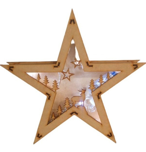 Estrella Navidad 3d/mdf/fibrofacil