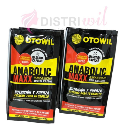 Imagen 4 de 10 de Mascara Capilar Anabolic Maxx Nutricion Y Fuerza Caja X24un