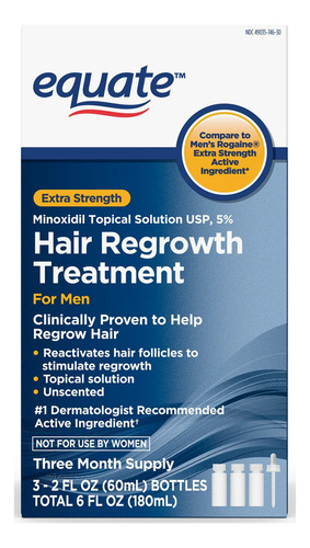 3 Piezas De Minoxidil 5% Equate