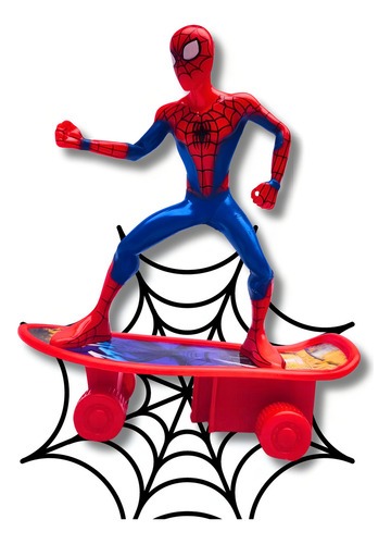 Boneco Com Skate Spider Man Brinquedo Criança