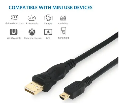 Cable USB para Control de PS3 Mini USB a USB 75 cm | Cuotas sin interés