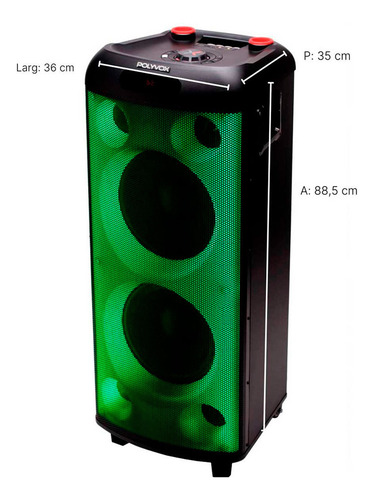 Caixa De Som Torre Polyvox Xt-990t 2000w Rms Bluetooth 5.1