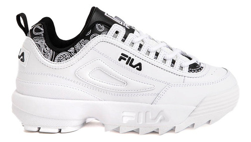 Tenis Fila M 452191 Disruptor Western Blanco Negro Mujer / J