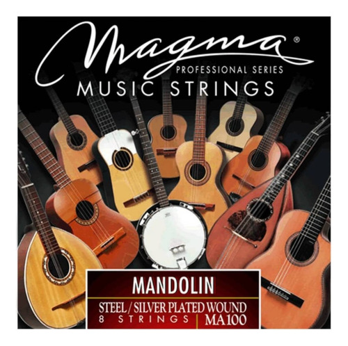 Pack 2 Encordados Mandolina 8 Cuerdas Magma Ma100