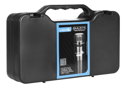 Microfone Com Fio Profissional Sm57 X Estúdio Vocal Bateria Cor Preto