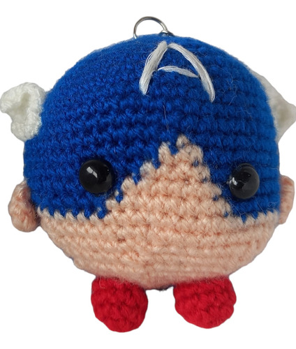 Amigurumi Mini Capitán América Tejido A Crochet (c/llavero)
