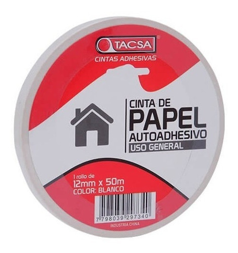 Cinta De Enmascarar Papel 12 Mm X 50 M Tacsa Blanca